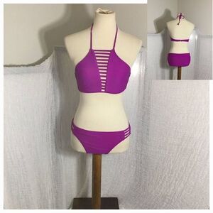 No Boundaries Purple/Pink Two Piece Swimset Size Small (3-5)